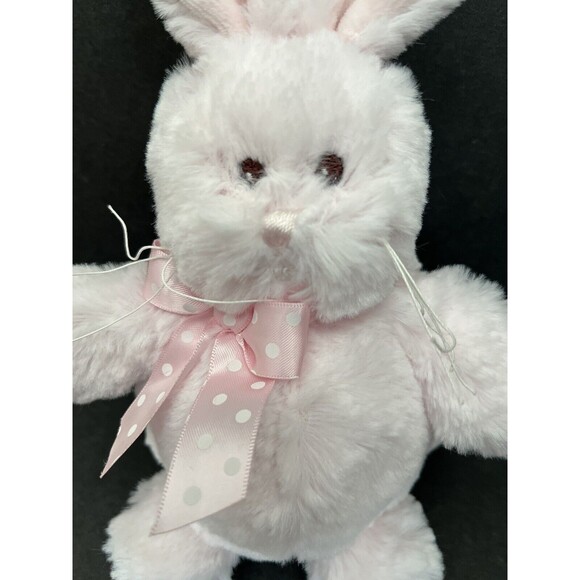 Bearington Bears Collection Plush 9" Baby Bunny Rabbit Plush Pink Poka Dot Bow - Picture 2 of 6